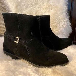 New LA CANADIENNE Lexa Waterproof Suede Buckled Bootie